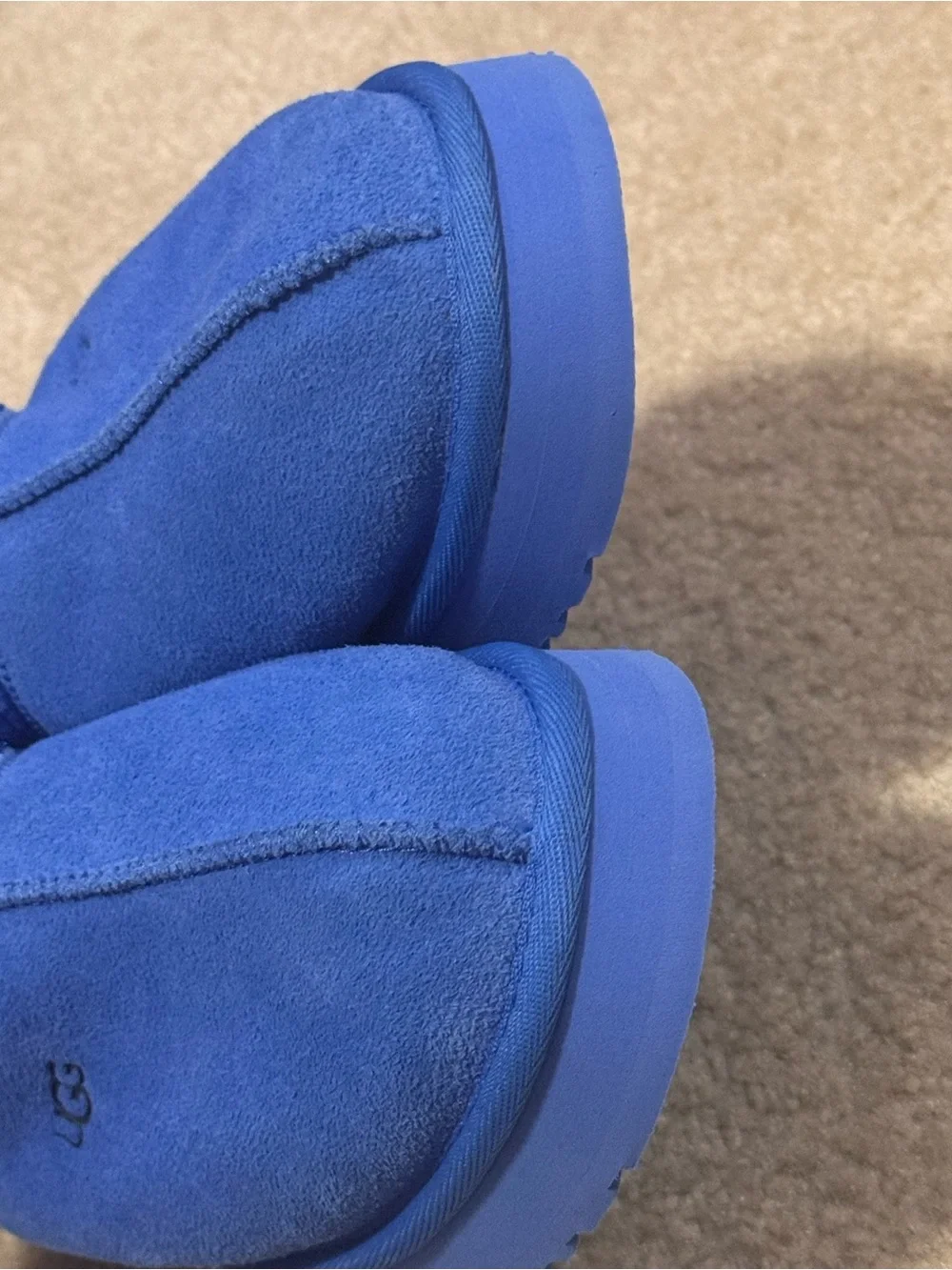 UGG Kids Cobalt Blue Suede Slip-On Mules